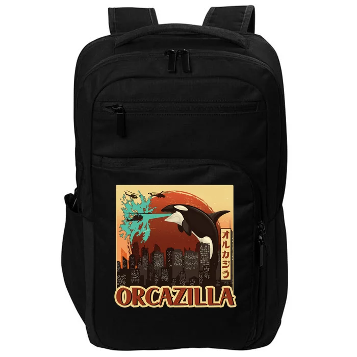 Vintage Japanese Orcazilla Poster Impact Tech Backpack