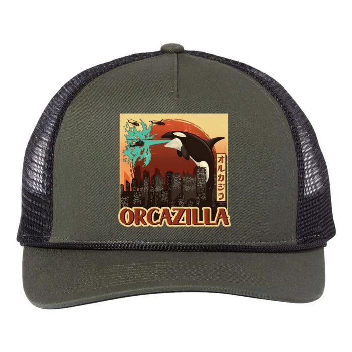 Vintage Japanese Orcazilla Poster Retro Rope Trucker Hat Cap