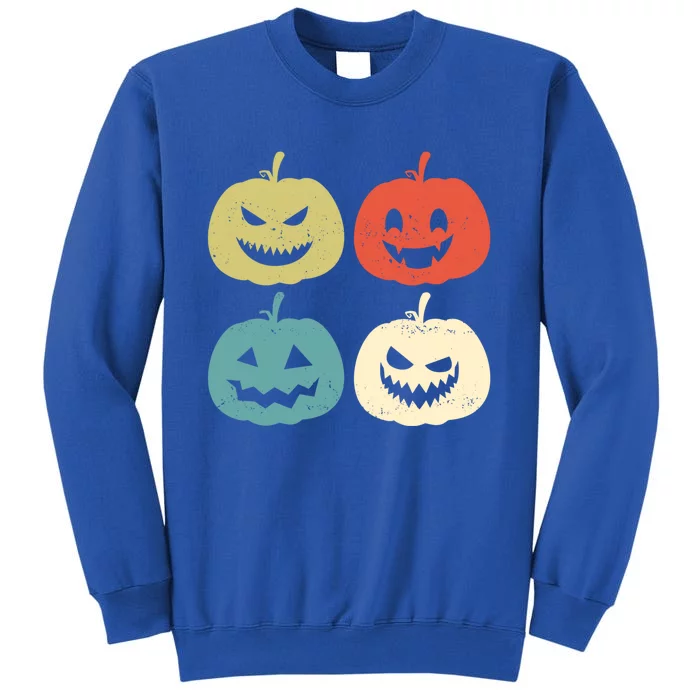 Vintage Jackolantern Pumpkin Boy Girl Funny Retro Halloween Gift Tall Sweatshirt