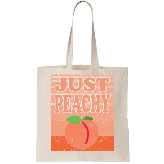 Vintage Just Peachy Southern Retro Summer Georgia Tote Bag