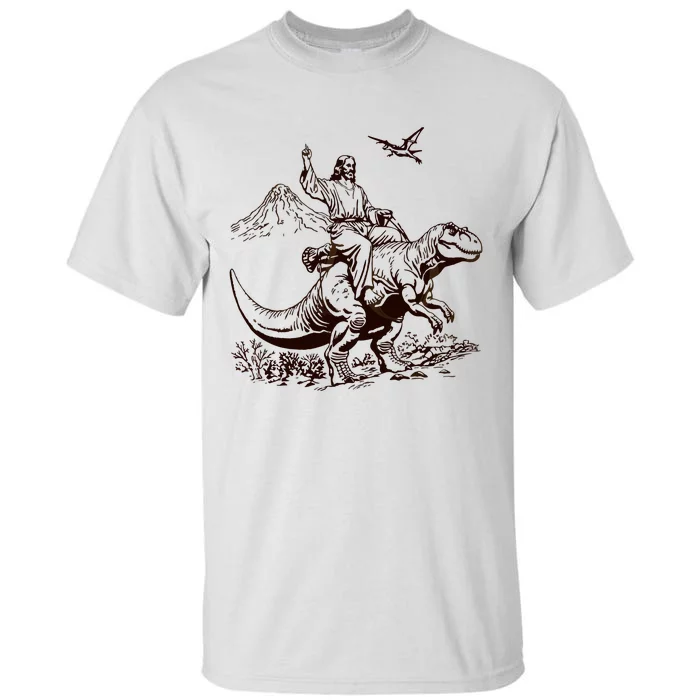 Vintage Jesus Riding Dinosaur 90s Tall T-Shirt