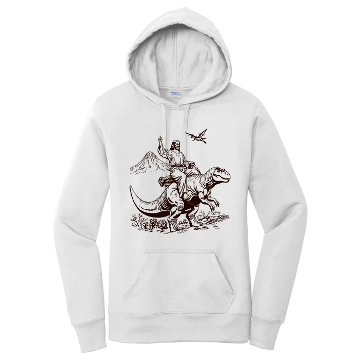 Vintage Jesus Riding Dinosaur 90s Women's Pullover Hoodie