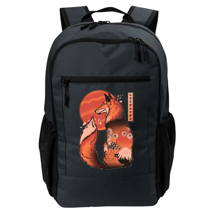 Vintage Japanese Red Fox Kitsune Tattoo Daily Commute Backpack