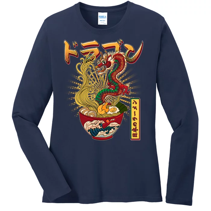 Vintage Japanese Ramen Noodles Dragon Ladies Long Sleeve Shirt