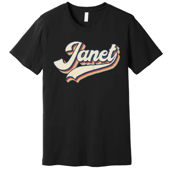 Vintage Janet Retro First Name Personalized 1970s Love Janet Premium T-Shirt