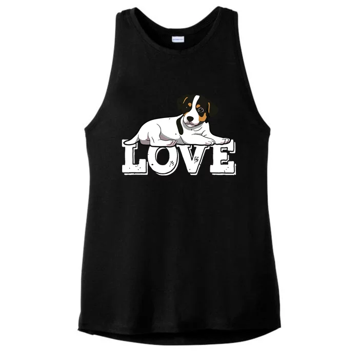 Vintage Jack Russell Terrier Funny Cute Lover Dog Mom Dad Ladies Tri-Blend Wicking Tank