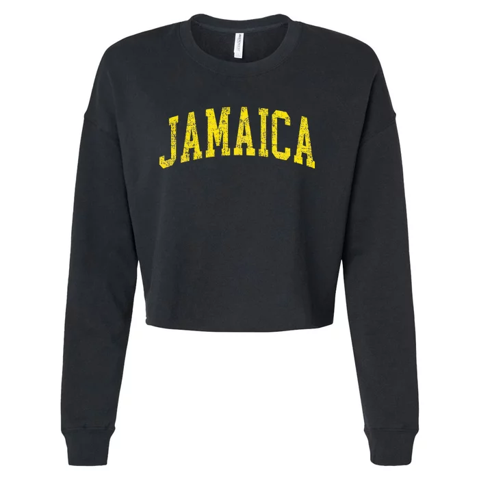 Vintage Jamaica Retro Jamaican Travel Vacation Souvenir Cropped Pullover Crew