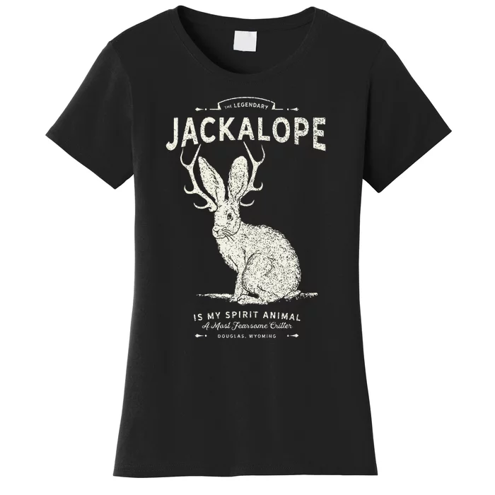 Vintage Jackalope Spirit Animal Mythical Critter Women's T-Shirt