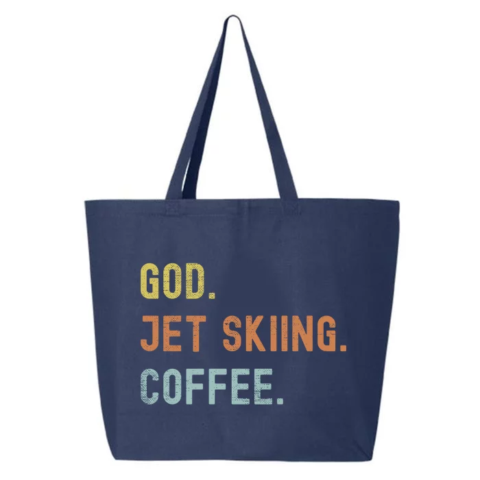 Vintages Jet Skiing And Coffee Distressed Funny Gift 25L Jumbo Tote