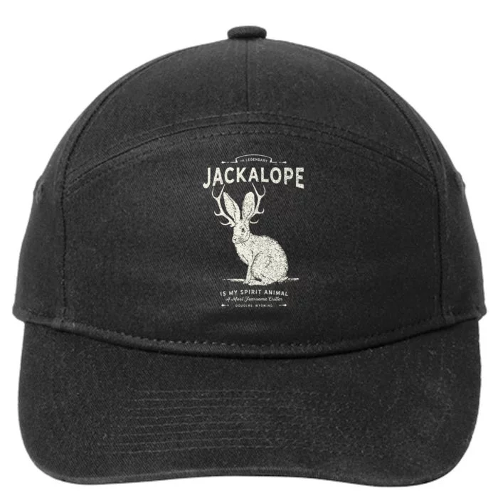 Vintage Jackalope Spirit Animal Mythical Critter 7-Panel Snapback Hat