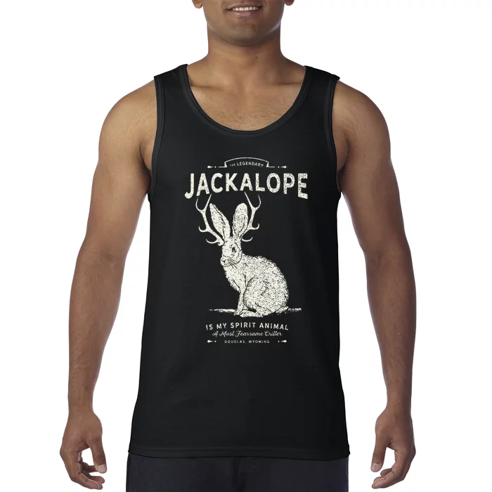 Vintage Jackalope Spirit Animal Mythical Critter Tank Top