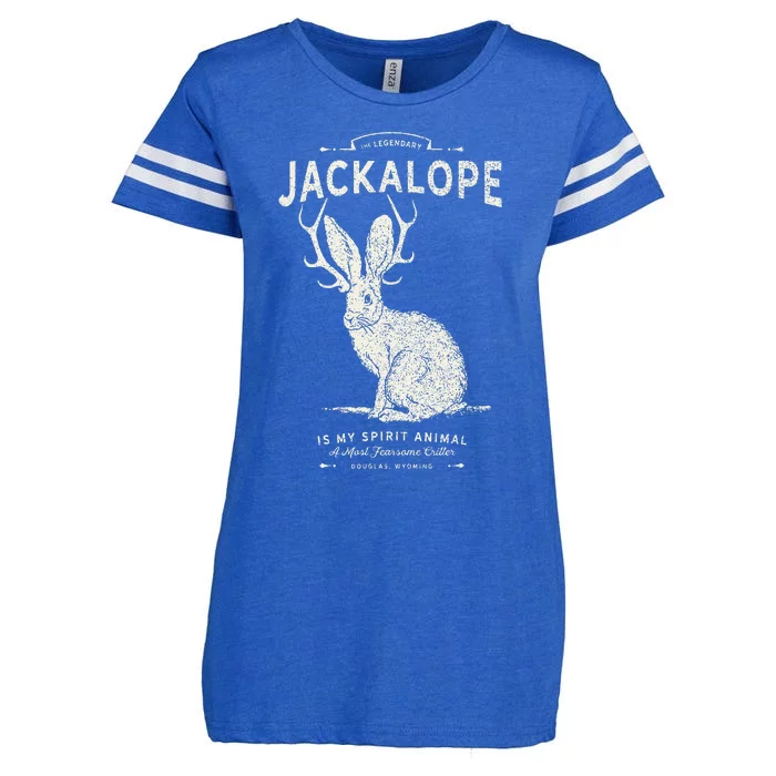 Vintage Jackalope Spirit Animal Mythical Critter Enza Ladies Jersey Football T-Shirt