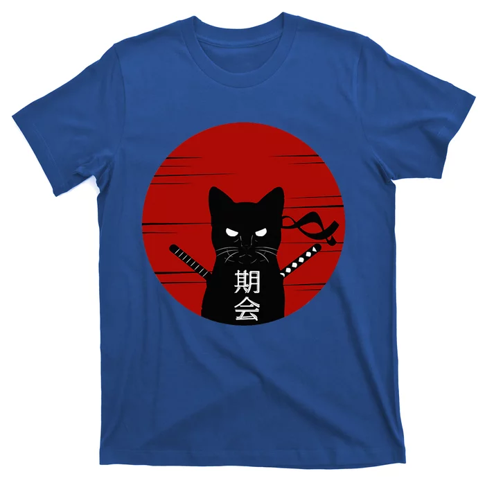 Vintage Japanese Sunset Style Cat Kitten T-Shirt