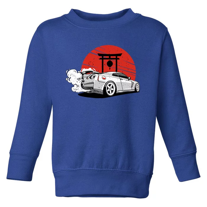 Vintage Japanese Streetcar Racing Turbo Sports Car Gift Toddler Sweatshirt