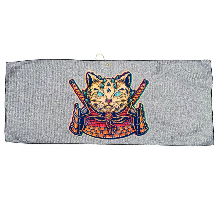 Vintage Japanese Samurai Warrior Cat Large Microfiber Waffle Golf Towel