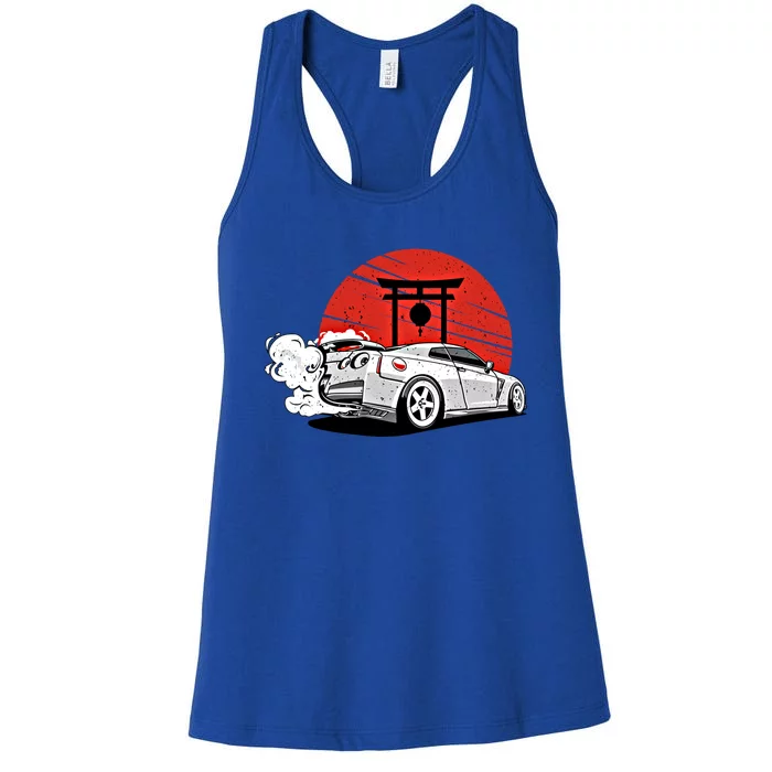 Vintage Japanese Streetcar Racing Turbo Sports Car Gift Women's Racerback Tank