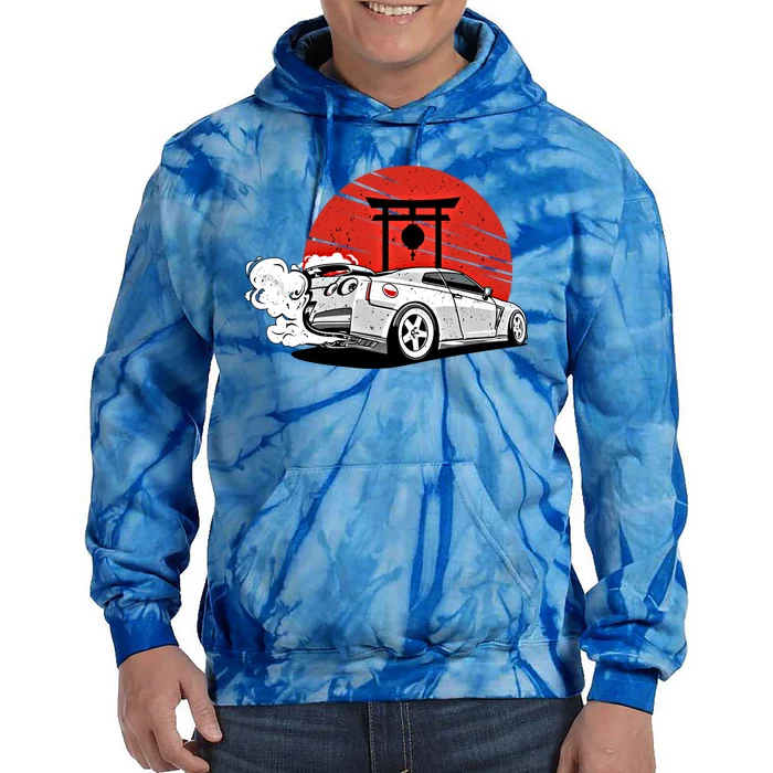 Vintage Japanese Streetcar Racing Turbo Sports Car Gift Tie Dye Hoodie