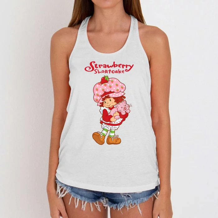 Vintage Japanese Strawberry Classics Arts Cartoon Adventures Women's Knotted Racerback Tank