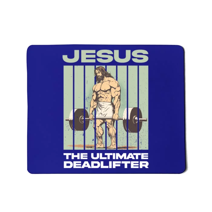 Vintage Jesus The Ultimate Deadlifter Funny Christian Gym Gift Mousepad