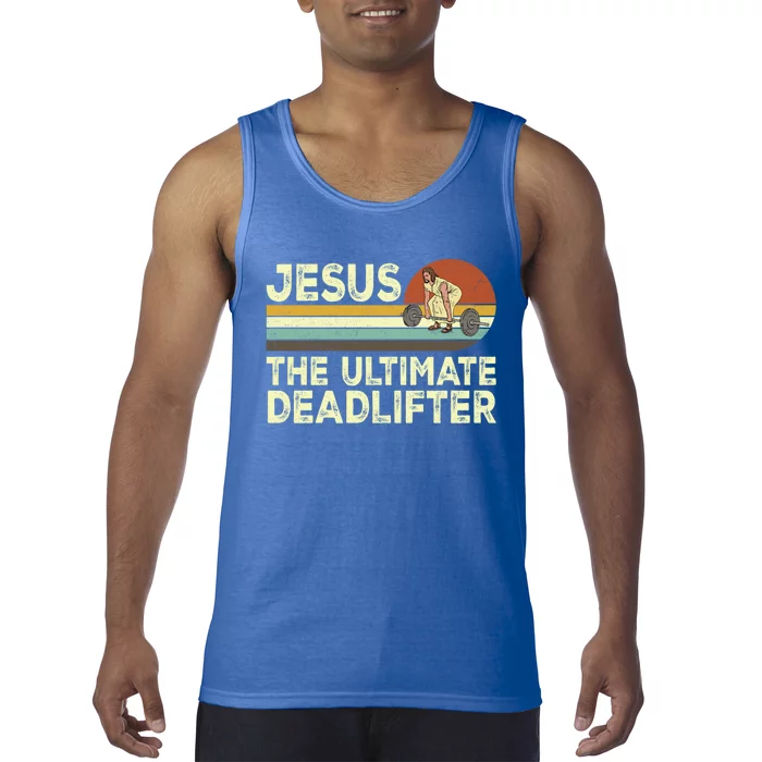 Vintage Jesus The Ultimate Deadlifter Funny Christian Gym Gift Tank Top