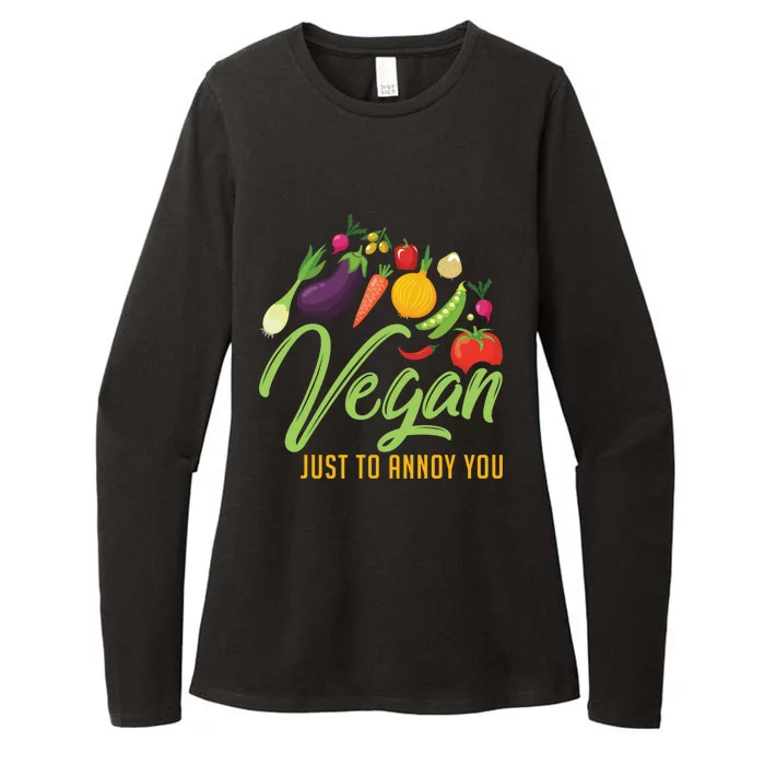 Vegan Just To Annoy You Funny Veganism Food Gift Womens CVC Long Sleeve Shirt