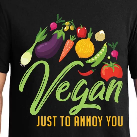 Vegan Just To Annoy You Funny Veganism Food Gift Pajama Set