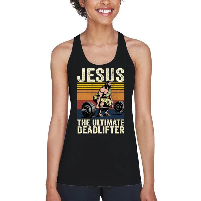 Vintage Jesus The Ultimate Deadlifter Women's Racerback Tank