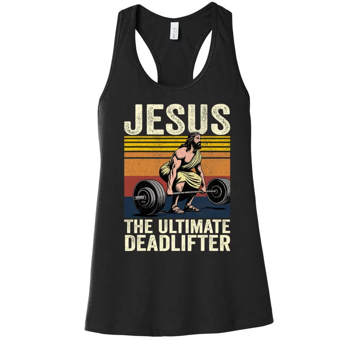 Vintage Jesus The Ultimate Deadlifter Women's Racerback Tank