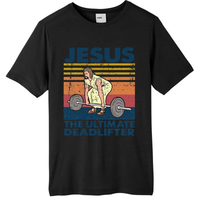 Vintage Jesus The Ultimate Deadlifter Funny Christian Gym ChromaSoft Performance T-Shirt