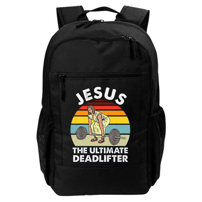 Vintage Jesus The Ultimate Deadlifter Funny Gym Bodybuliding Daily Commute Backpack