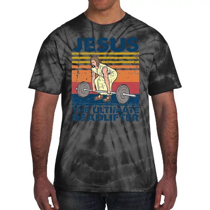 Vintage Jesus The Ultimate Deadlifter Funny Christian Gym Tie-Dye T-Shirt