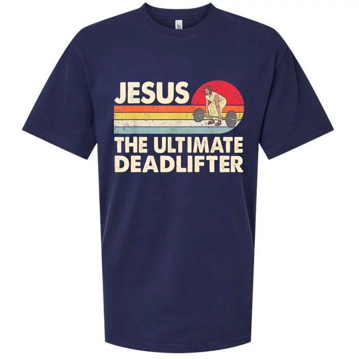 Vintage Jesus The Ultimate Deadlifter Funny Christian Gym Sueded Cloud Jersey T-Shirt