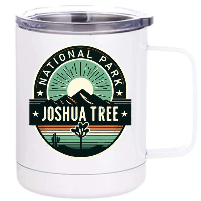 Vintage Joshua Tree National Park Hiking Camping Outdoor Gift Front & Back 12oz Stainless Steel Tumbler Cup