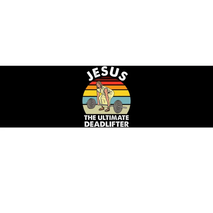 Vintage Jesus The Ultimate Deadlifter Funny Gym Bodybuliding Bumper Sticker