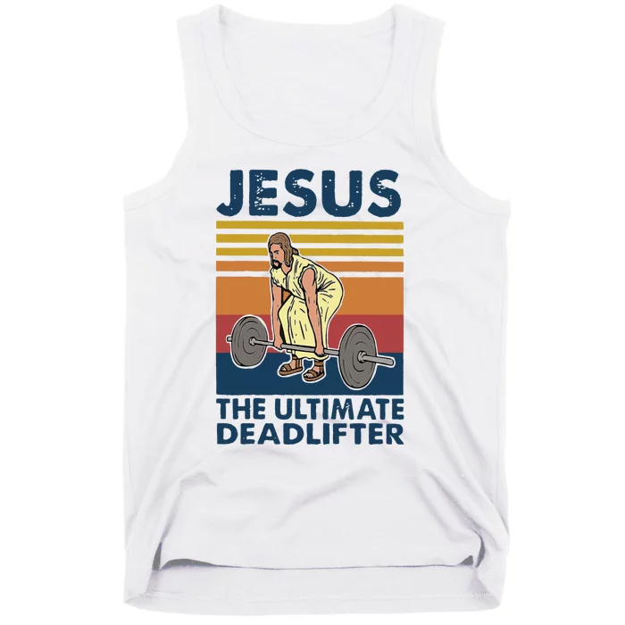 Vintage Jesus The Ultimate Deadlifter Gym Christian Faith Tank Top