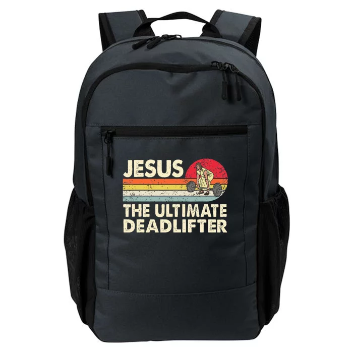 Vintage Jesus The Ultimate Deadlifter Funny Christian Gym Daily Commute Backpack