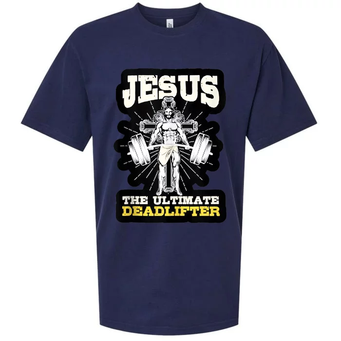 Vintage Jesus The Ultimate Deadlifter Funny Christian Gym Sueded Cloud Jersey T-Shirt