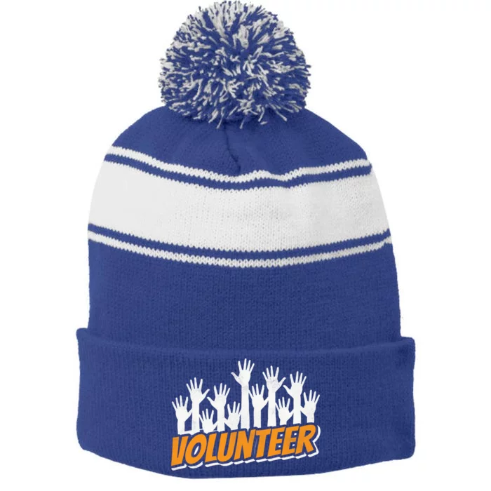 Volunteer Job Unpaid Volunteering Volunteers Gift Stripe Pom Pom Beanie