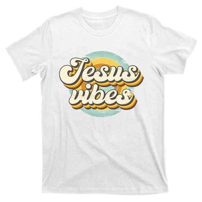 Vintage Jesus Vibes Religious Easter Day Christians Lover T-Shirt