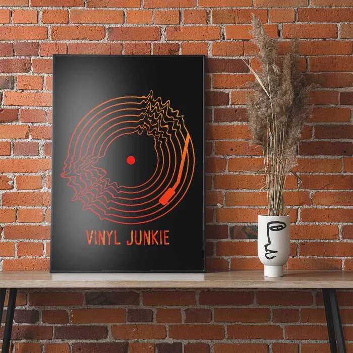 Vinyl Junkie Vintage Classic Vinyl Records Collector Lover Poster