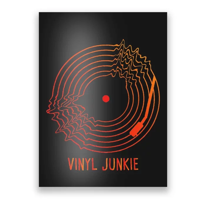 Vinyl Junkie Vintage Classic Vinyl Records Collector Lover Poster