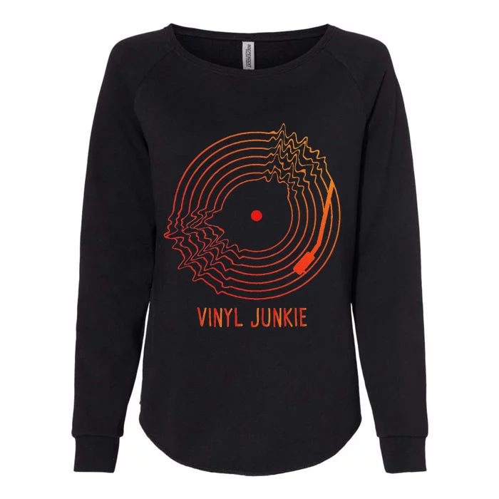 Vinyl Junkie Vintage Classic Vinyl Records Collector Lover Womens California Wash Sweatshirt