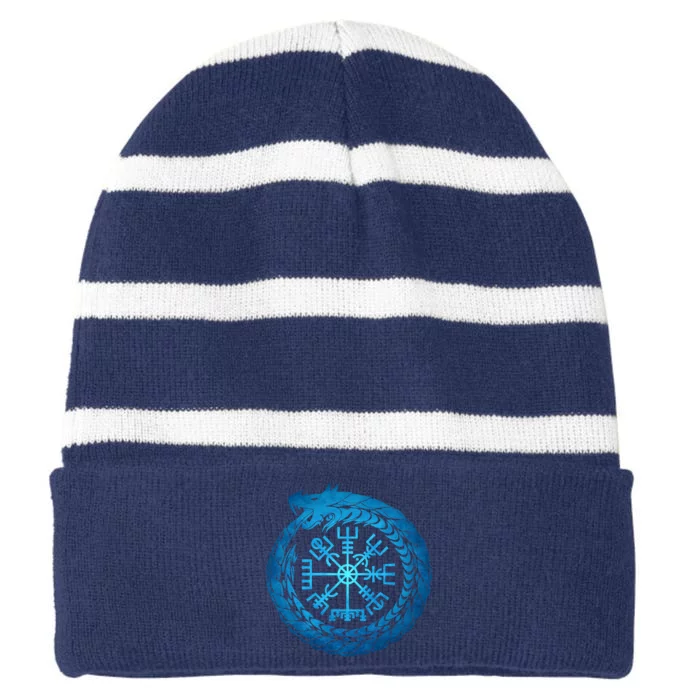 Vegvisir Jormungandr World Serpent Striped Beanie with Solid Band