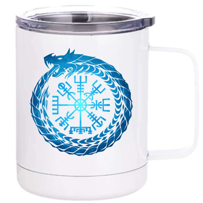 Vegvisir Jormungandr World Serpent Front & Back 12oz Stainless Steel Tumbler Cup