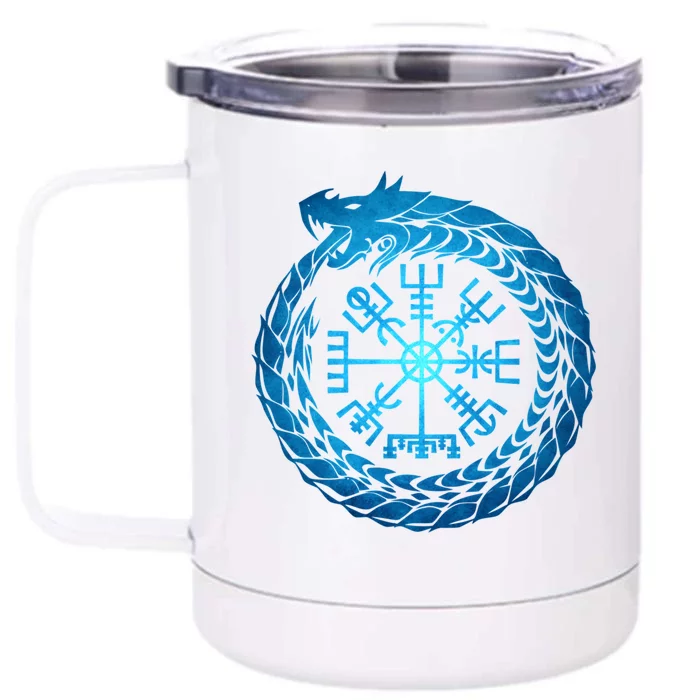 Vegvisir Jormungandr World Serpent Front & Back 12oz Stainless Steel Tumbler Cup