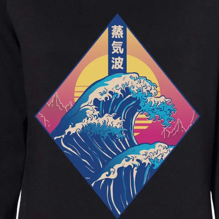 Vaporwave Japanese Wave Womens California Wash Sweatshirt