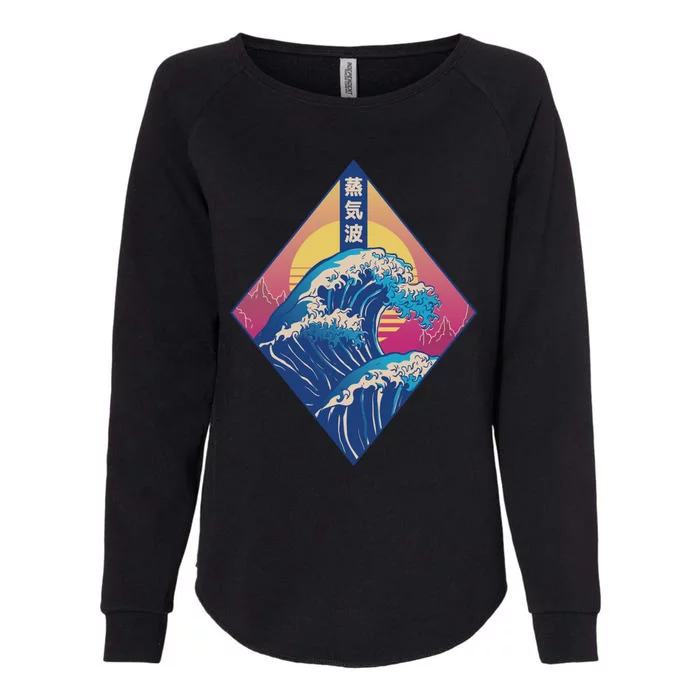 Vaporwave Japanese Wave Womens California Wash Sweatshirt