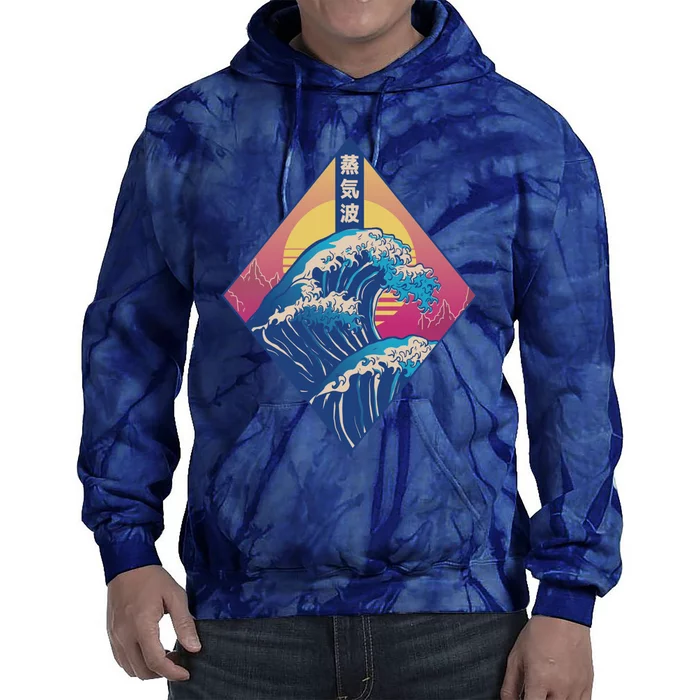 Vaporwave Japanese Wave Tie Dye Hoodie