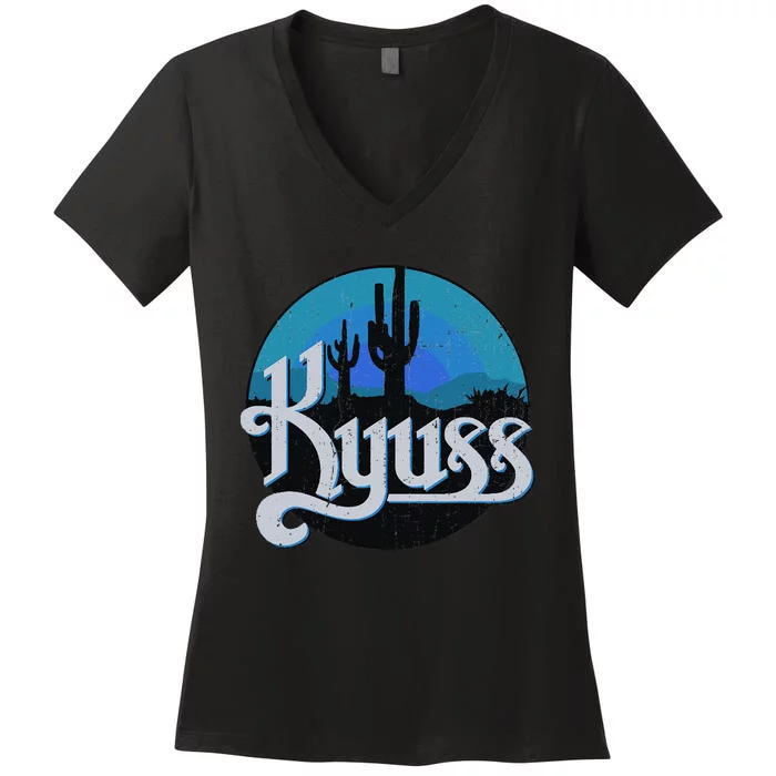 Vintage Kyusses 1987 Retro Rock 80s Women's V-Neck T-Shirt