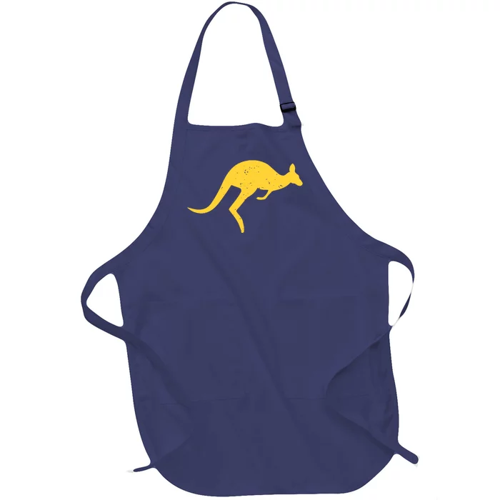 Vintage Kangaroo Australia Aussie Roo Kangaroo Pullover Hoodie Full-Length Apron With Pocket